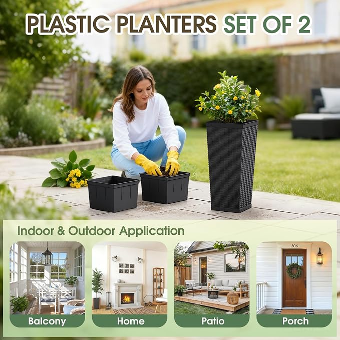 24 Inch Tall Plastic Planters - Image 4