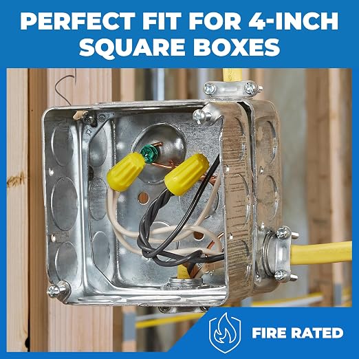 4" Square Steel Work Box Extension Rings 1-1/2" Deep - Image 4
