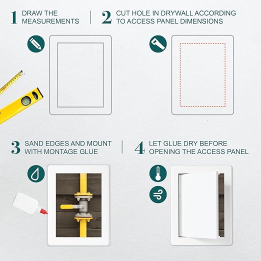 6" x 8" White ABS Plastic Plumbing Access Panel - Image 3