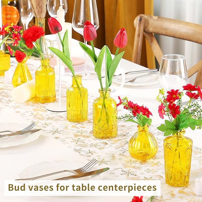 Mini Glass Bud Vases for Wedding & Bridal Shower Centerpieces, Versatile Glass - Image 5