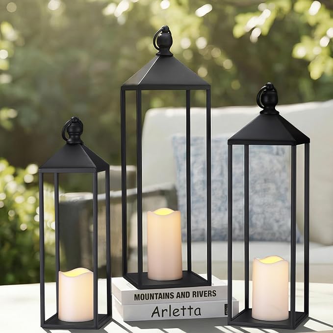 Perfnique Decorative Lanterns for Indoor & Outdoor, Farmhouse Modern Decor for - Image 4
