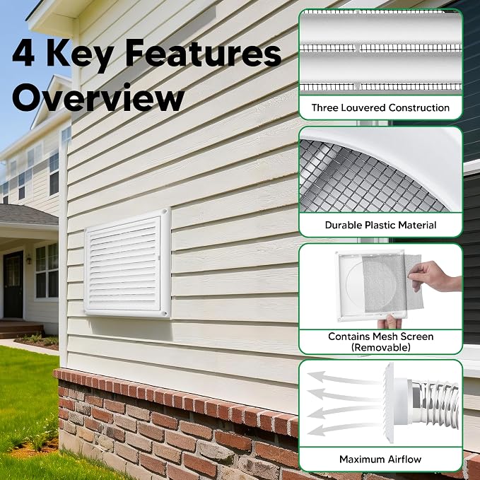 6 Inch Outside Dryer Vent Cover Hood - Image 4