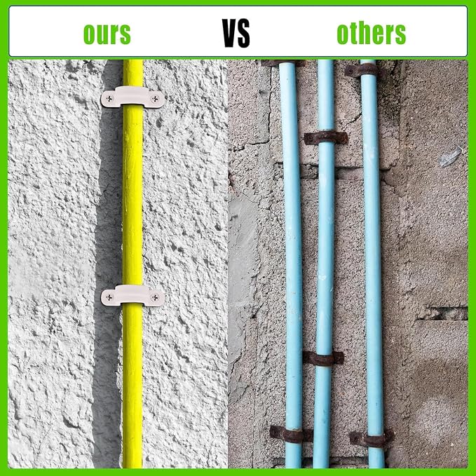 1/2 Inch PVC Pipe Strap, 2-Holes Conduit Pipe Clamps Plastic Pipe Supports - Image 5