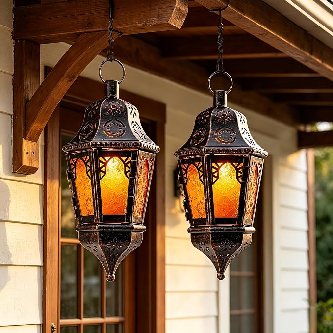Ramadan Lantern Decorative Indoor & Outdoor, Metal Christmas Moroccan Candle - Image 5