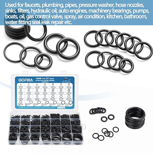 O-Ring O Rings Assortment Kit 1566Pcs 27 Sizes Nitrile Rubber Seals | Storage - Image 4