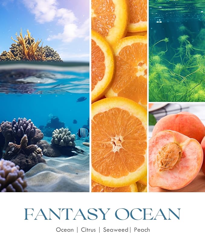 AOOVOO Fantasy Ocean Odor Eliminating Candle - 9 oz Soy Candles - Image 6