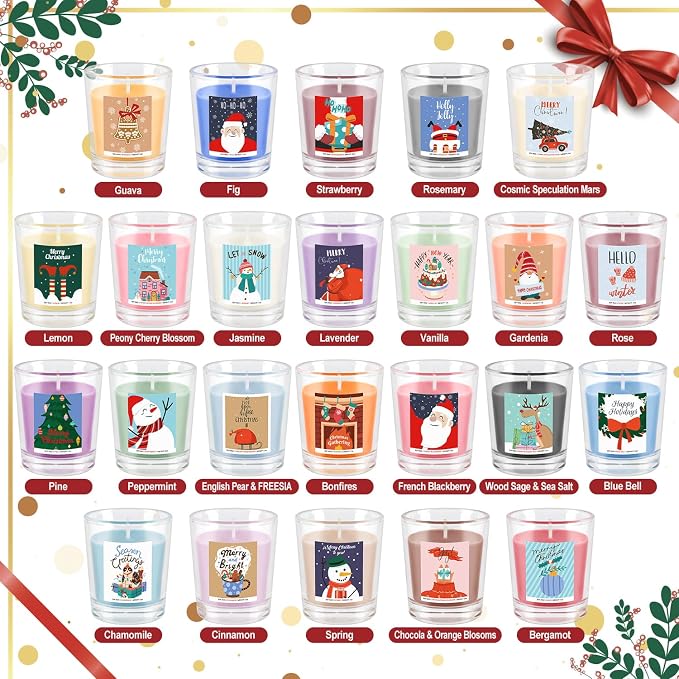 YOROXRG Christmas Candle Advent Calendar 2026 24 Days Scented Tumbler Candle - Image 4