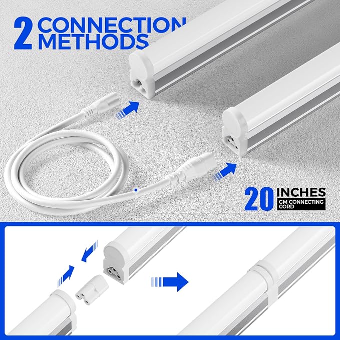 Barrina 6 Pack LED T5 Integrated Single Fixture, 20W | Warm White Utility Shop - Image 5