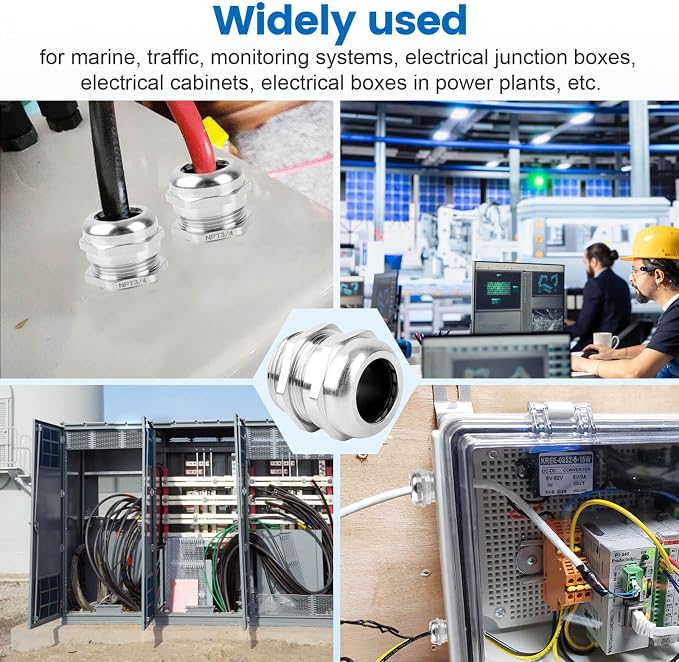 4 Pcs 3/4" NPT Nickel-Plated Copper Cable Gland | IP68 Waterproof, Metal Strain - Image 7