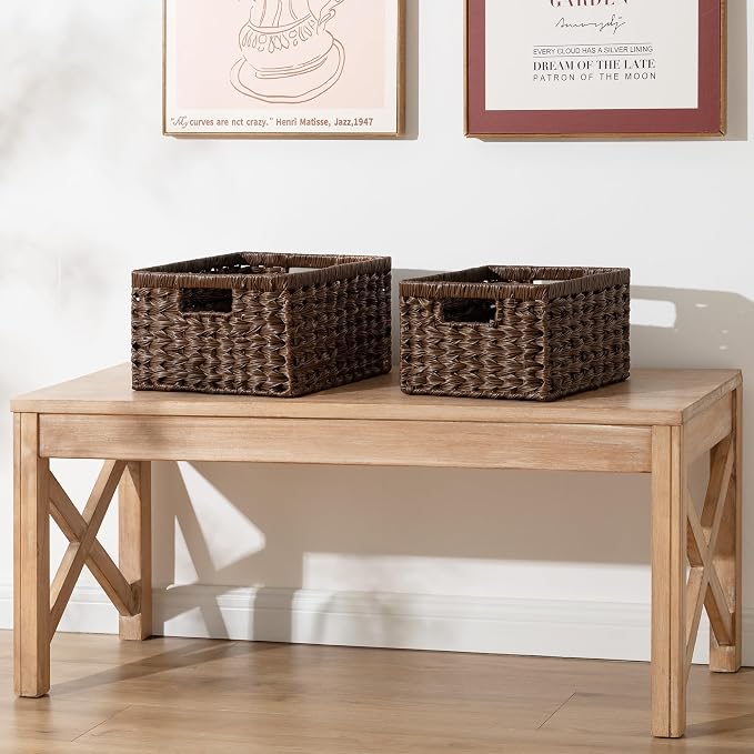 GRANNY SAYS Wicker Baskets for Organizing, Storage Basket for Shelves, Square - Image 7