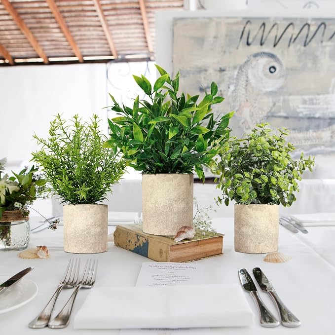 Artificial Plants 3 Pack Mini Fake Hanging - Image 8