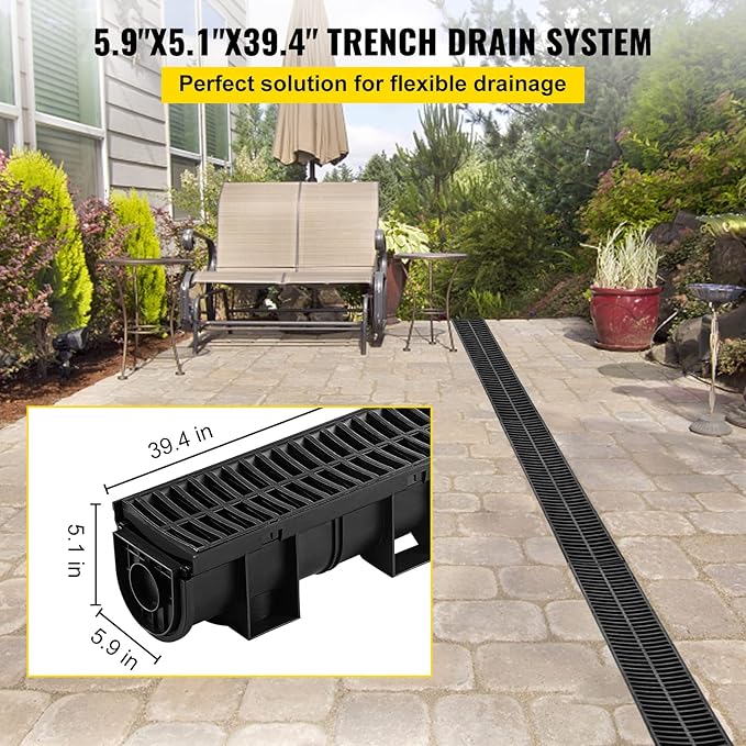 VEVOR Trench Drain System, Channel Drain - Image 2