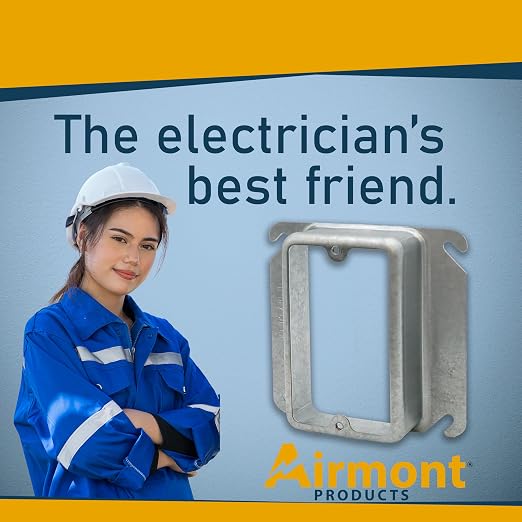 Airmont Products 1-1/4" Raised Mud Rings, Square Device Cover, 1-Gang Outlet - Image 8