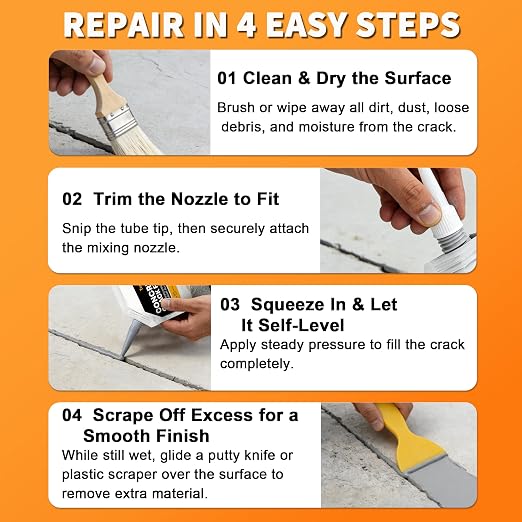 Concrete Crack Filler – Self-Leveling Cement Crack Repair Sealant, Waterproof & - Image 7