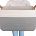 OIAHOMY Extra Large Blanket Basket, 95L Cotton Rope Woven Laundry Basket by MasterofSpaceOptimization