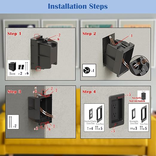 Recessed Outlet/Electrical Box Single Gang, - Image 6