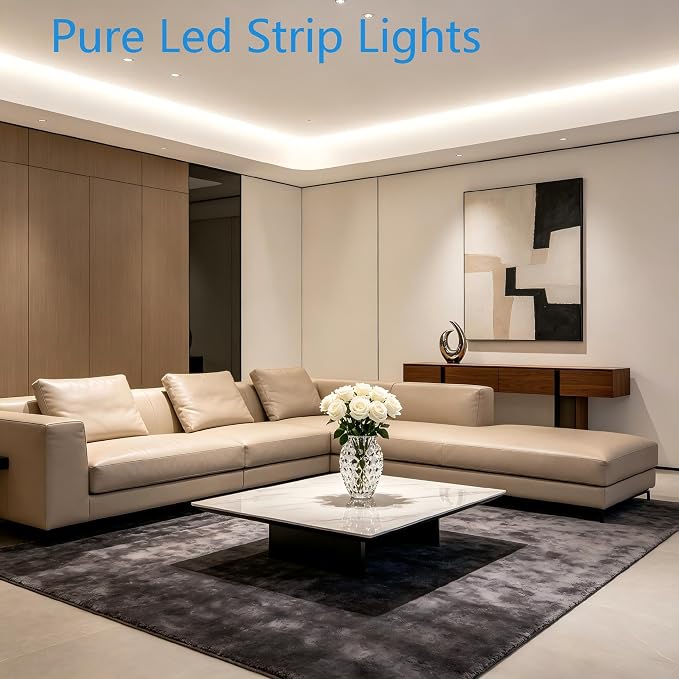 RadiantFlux 5000K Cool White 50Ft Long LED Strip Lights, Flexible Dimmable - Image 5