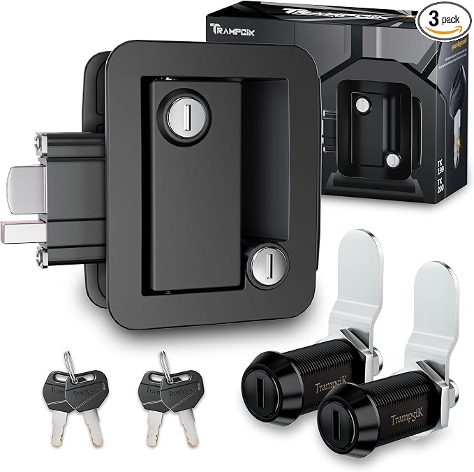RV Door Lock Set, for RV Camper, Travel Trailer Entrance Front Door, 1 Plastic by TrampgiK