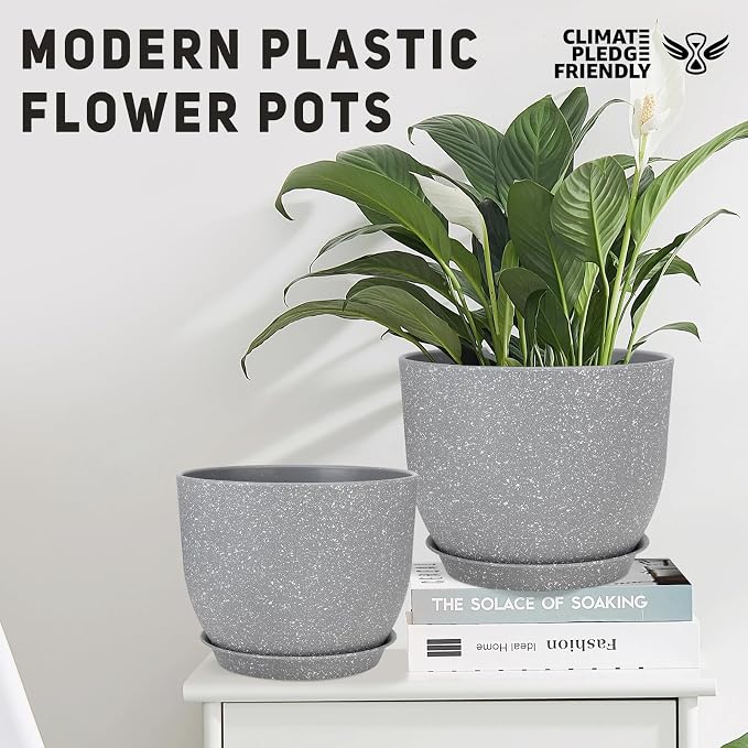 YNNICO Plant Pots 12/10/9 inch Set of 3, Flower Pots - Image 4