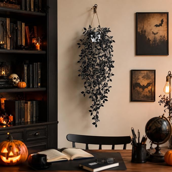 Der Rose Fake Hanging Plant for Halloween Bathroom Decor, Bookshelf Accent | - Image 6