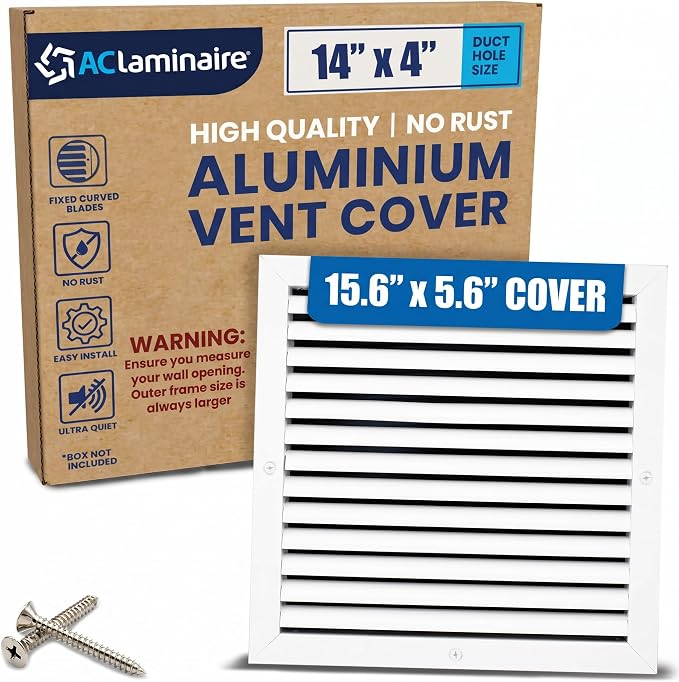 14x4 Aluminum Wall Ceiling Air Return Vent Cover HVAC Rustproof Grille by ACLAMINAIRE