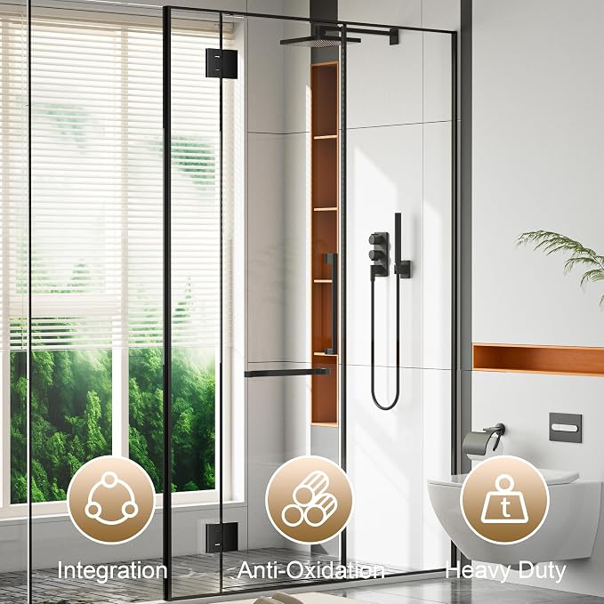 Alise Glass Shower Door Hinge, 180° Shower Hinge - Image 5