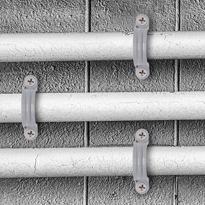 1 Inch PVC Pipe Strap, 2-Holes Conduit Pipe Clamps Plastic Pipe Supports - Image 7