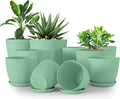 Plant Pots Indoor with Drainage, 10 Pack Multi-Size Planters Set, Mint | by UTOPIAHOME
