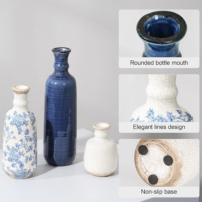 Ceramic Vase Set, Decorative Vases - Image 2