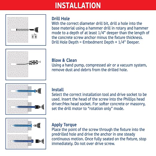Blue Multi Purpose Concrete Screw 3/16" Kit - Image 6