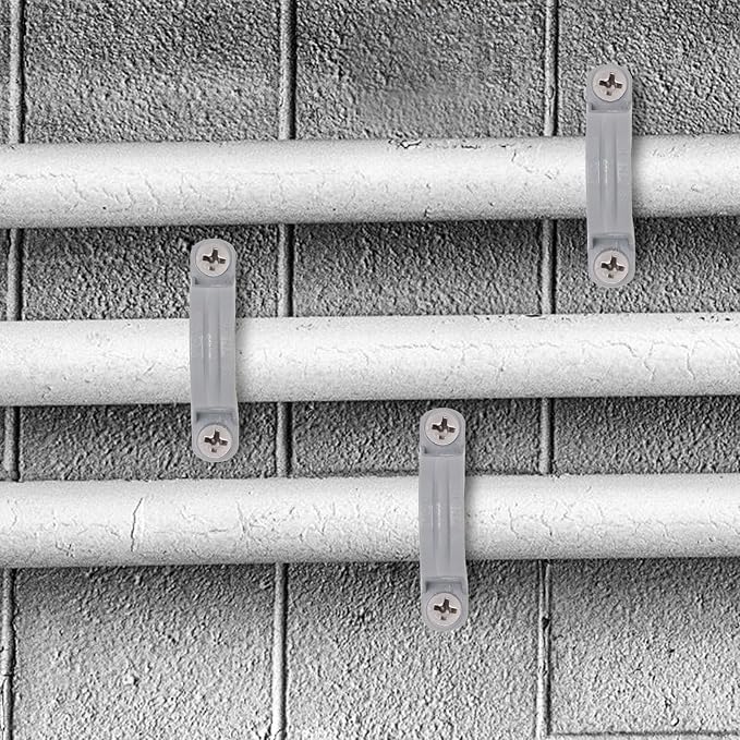 3/4 Inch PVC Pipe Strap, 2-Holes Conduit Pipe Clamps Plastic Pipe Supports - Image 7
