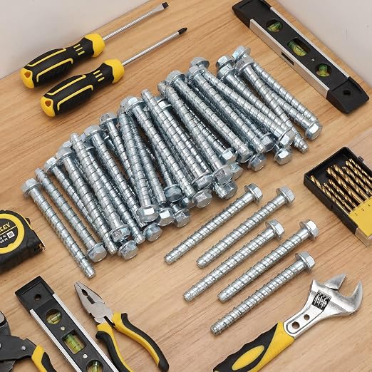 Hicarer 50 Pack 1/2 x 5 Inch Concrete Screws Galvanized - Image 7