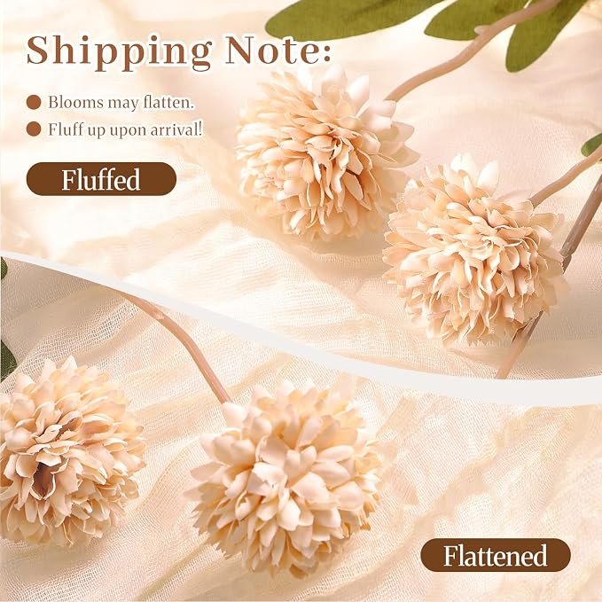 Alupssuc 16Pcs Faux Silk Mums Artificial Flowers - Image 8
