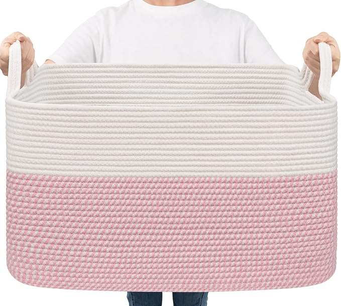 Goodpick Large Woven Rope Blanket Basket, Nursery & Bedroom Organization by Goodpick