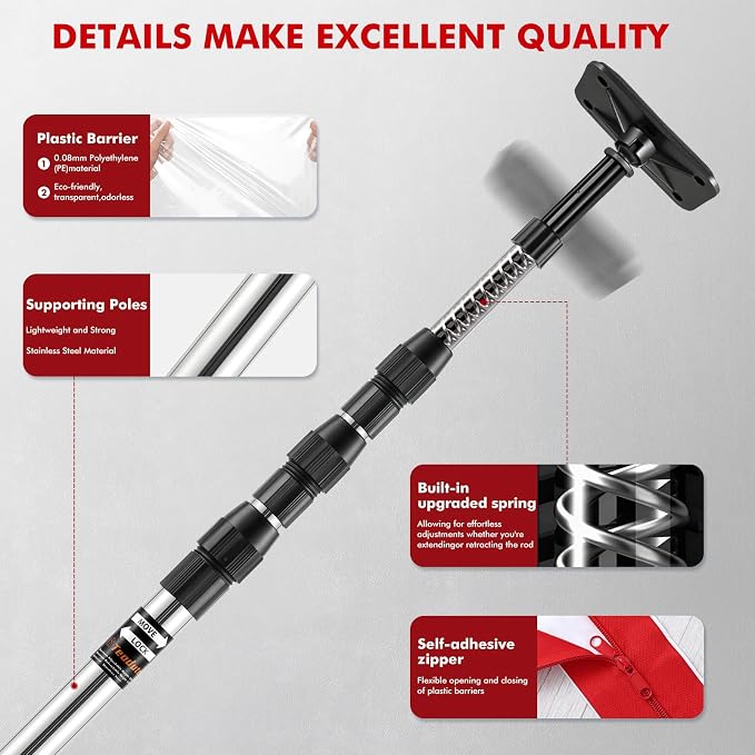 10FT Dust Barrier Poles - Image 4