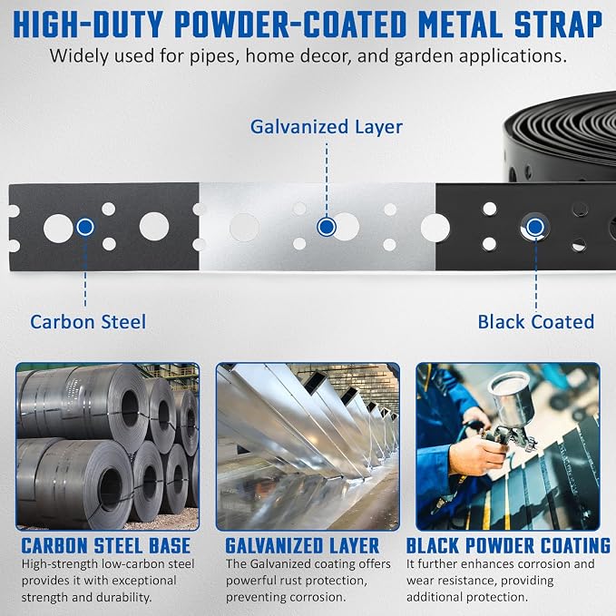 Black 1 Inch x 33FT Metal Strapping - Image 4