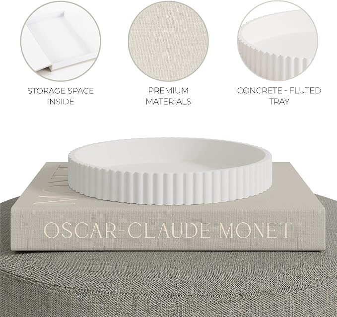 Decorative Concrete Tray & Book Decor Set - Image 7