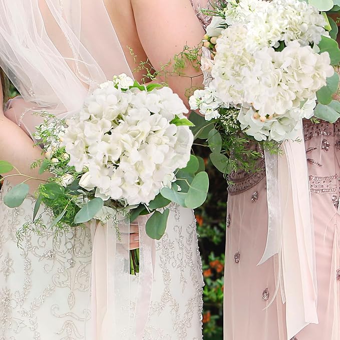 Auihiay 204Pcs Hydrangea Artificial Flowers Bulk, Silk Hydrangeas Flowers | - Image 7