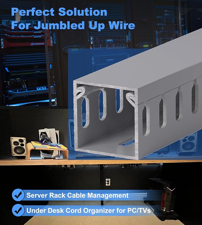 1.6"H x 1.6"W Cable Raceway, 12ft Under Desk Wire Management Channel, 4 Pack - Image 5