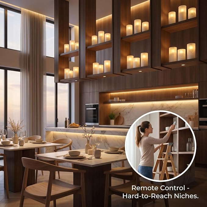 VENTA Frosted Glass LED Candles, Relaxing Hygge Ambiance - Image 5
