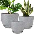 YNNICO Plant Pots 12/10/9 inch Set of 3, Flower Pots by AFamilyofGardenLovers