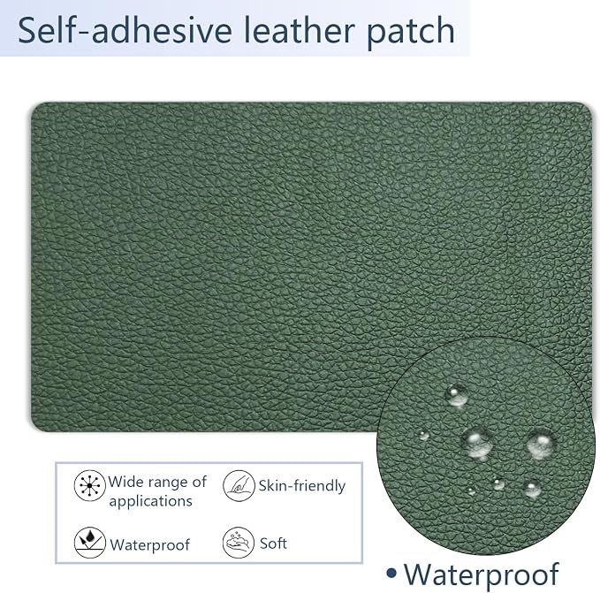 Deep Green Leather Repair Patch - Image 3