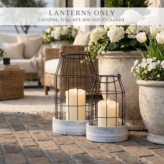 Rustic Farmhouse Lantern Decor Set of 2 - Image 3