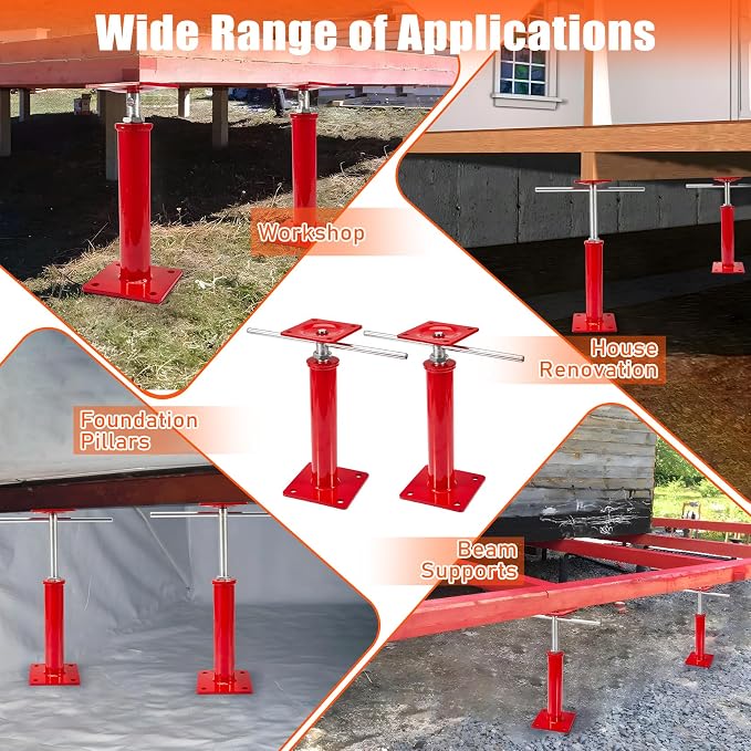 2 Pack House Floor Jacks, 11023 LBS Max Load | Adjustable House Leveling Post - Image 5