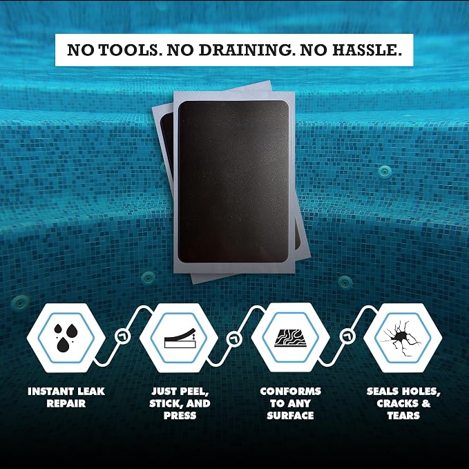 Burro Adhesives 10-Pack Waterproof Gray Pool Patches - Image 3