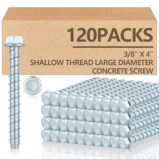 Tandefio 120 Pack 3/8 x 4 Concrete Anchors and Screw Kits Galvanized | Large by Tandefio