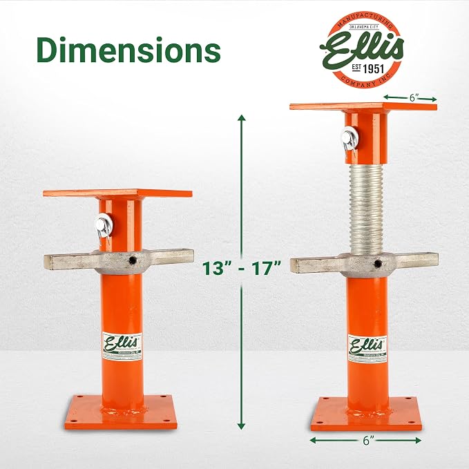 Ellis Manufacturing Light-Duty Steel, Construction Jack Post, Floor Leveling - Image 3