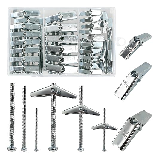 28 Sets 3 Sizes Hollow Wall Anchors Kit Butterfly Toggle Bolts Screws by SHRJ