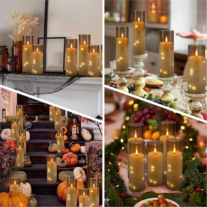 12-Pack Gray Acrylic Flameless LED Candles - Image 9
