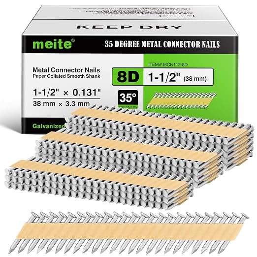 meite 35° Joist Hanger Nails 1-1/2'' x 0.131'' Hot-dip Galvanized 2, Round Head by meite